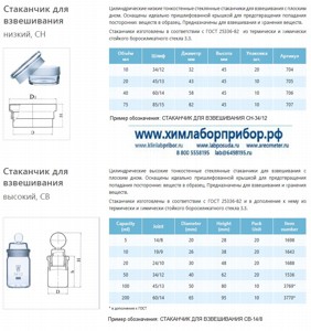 Стакан лабораторный стеклянный высокий для взвешивания 60/14, 200 мл Стакан лабораторный стеклянный высокий для взвешивания 60/14, 200 мл